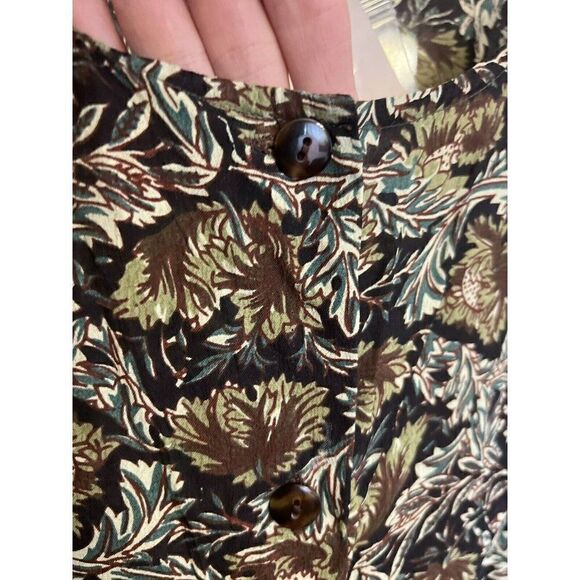 NWT Adini Vintage Floral Button Long Midi Dress Medium Prairie Cottage Country - Picture 3 of 8